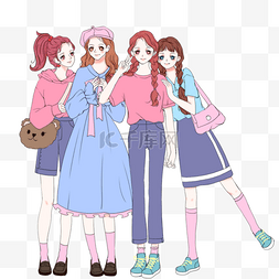卡通韩国女团体组合四人团