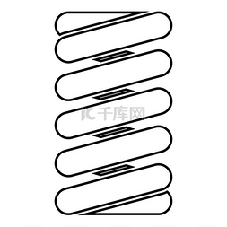 曲线样式图片_弹簧线圈图标黑色矢量插图平面样