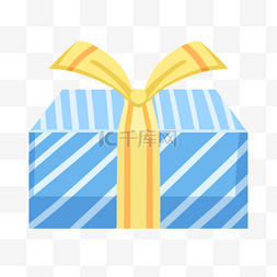 水果礼盒图片_卡通庆祝物品蓝色条纹礼盒