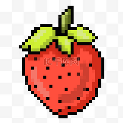红色斑点草莓像素游戏水果