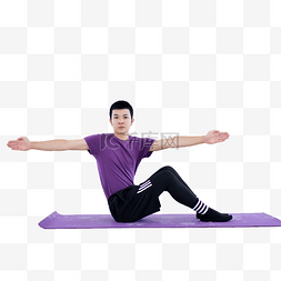 年轻男性瘦身运动瑜伽动作