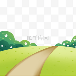 道路白色图片_绿色草地风景底纹边框