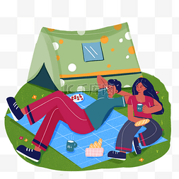 草坪帐篷图片_露营野餐野炊户外出游休息