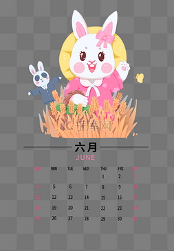 2023兔年台历图片_2023兔年六月月历日历