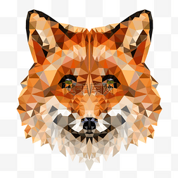 几何抽象低聚合狐狸头像