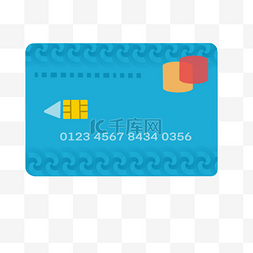 蓝色花纹信用卡剪贴画