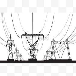 电气输电塔在不同的角度