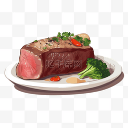 牛肉扁平插画手绘免抠元素