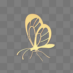立体金边浮雕蝴蝶