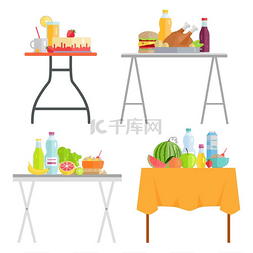 产品图片表格图片_餐桌上的产品、咖啡馆菜肴和餐点