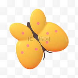3D立体黄色蝴蝶