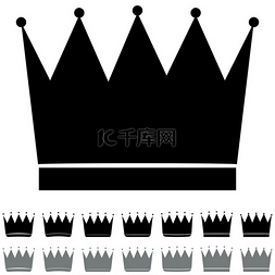 The black and grey crown different shapes ico