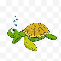 卡通乌龟素材图片_泡沫龟卡通乌龟
