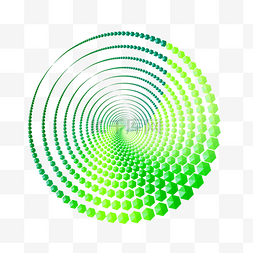 绿色几何科技图片_几何点堆叠螺旋圆盘