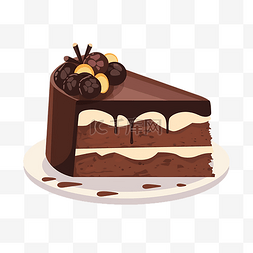 巧克力蛋糕图片_一块巧克力蛋糕卡通