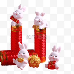 新春兔年兔子陶瓷摆件