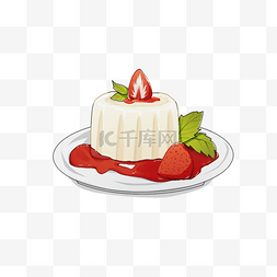 草莓红色奶冻甜点