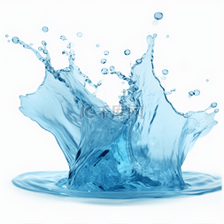 蓝色水花图片_飞溅的水花流体元素