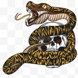 蛇纹身黄色图案