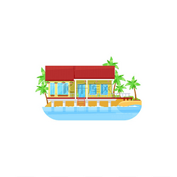 水岸房地产广告图片_水上别墅、海上平房或海滩小屋建