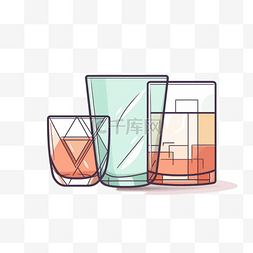 玻璃杯卡通手绘