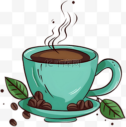 卡通咖啡豆咖啡饮品