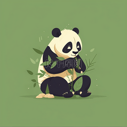 卡通扁平熊猫动物素材