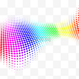 彩虹形状图片_彩虹半色调抽象网点图案