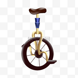 单座椅图片_独轮车金色金属自行车
