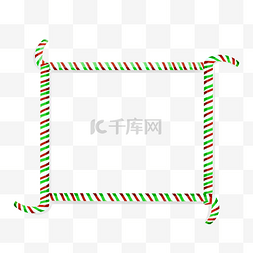 喜庆节日红色背景图片_拐杖糖圣诞节边框