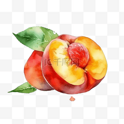 卡通手绘夏季水果桃子