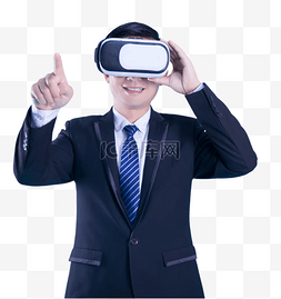 体验vr眼镜图片_虚拟体验VR眼镜科技人物点击动作