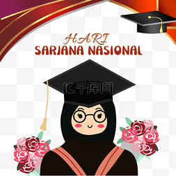 背景大学边框图片_印尼全国本科生日红色边框
