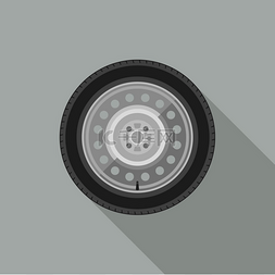 黑色的轮胎图片_车轮图标车轮扁平图标汽车车轮的