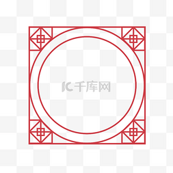 中国风格几何形木制边框