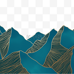 山脉山峰背景素材图片_金色日出山脉蓝色山峰背景