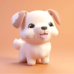 3d卡通小狗图片_3D立体黏土动物可爱卡通小狗