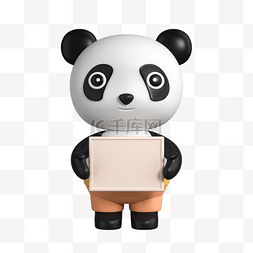 熊猫动物边框图片_3D立体熊猫动物