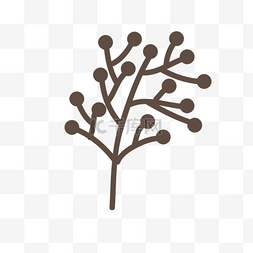 棕色卡通简约树枝
