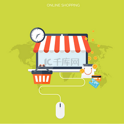 管理服务图片_互联网购物的概念。电子商务。在
