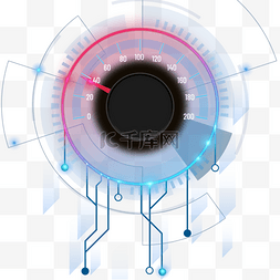 车速表红蓝双色数字表盘