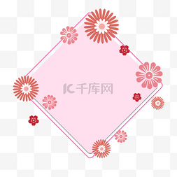 方形边框粉色图片_日本方形春季樱花边框