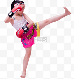 运动人物拳击图片_拳击运动自由搏击少儿健身女孩