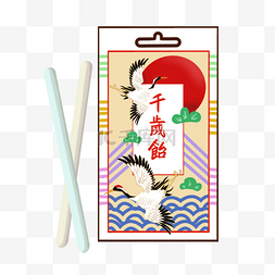 仙鹤图片_千岁糖日本七五三节传统美味食物