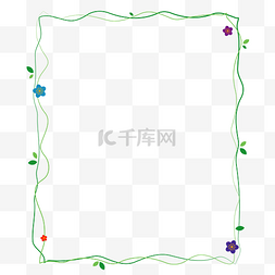 绿植边框图片_简约藤蔓花朵边框