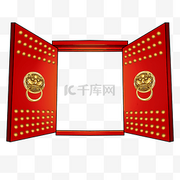 红色的大门图片_新年春节大门红色开门红喜庆中国