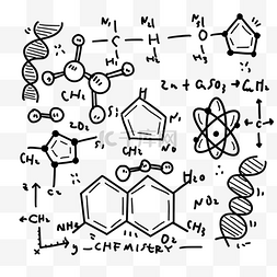 画的黑色线图片_化学科学教育相关公式涂鸦画