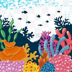 珊瑚水下景色插画