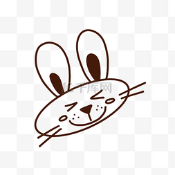 卡通兔耳朵耳朵图片_简约线稿可爱卡通黑色兔子