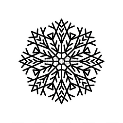 白色圆形水晶图片_带有线条和三角形的圆形雪花轮廓